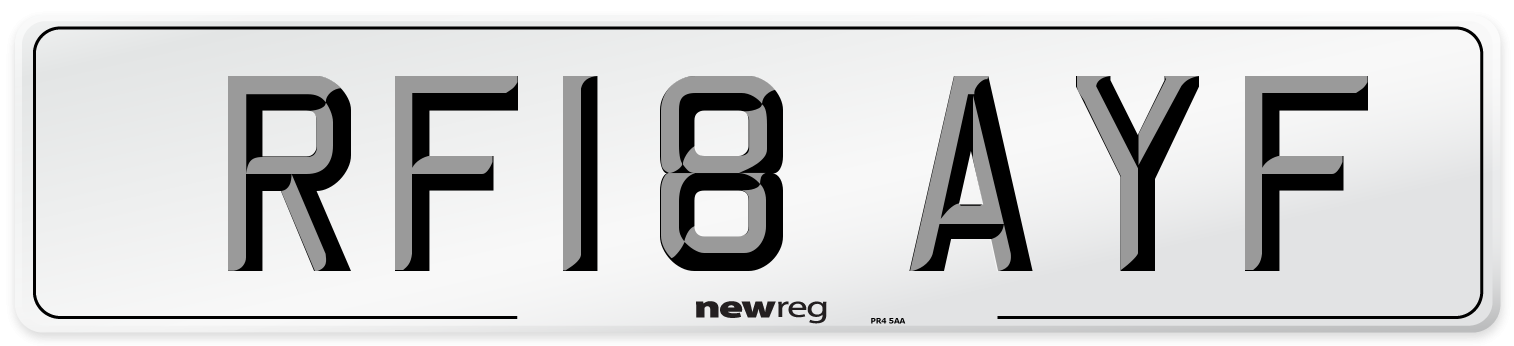 RF18 AYF Number Plate from New Reg